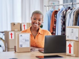 a woman with e-commerce business