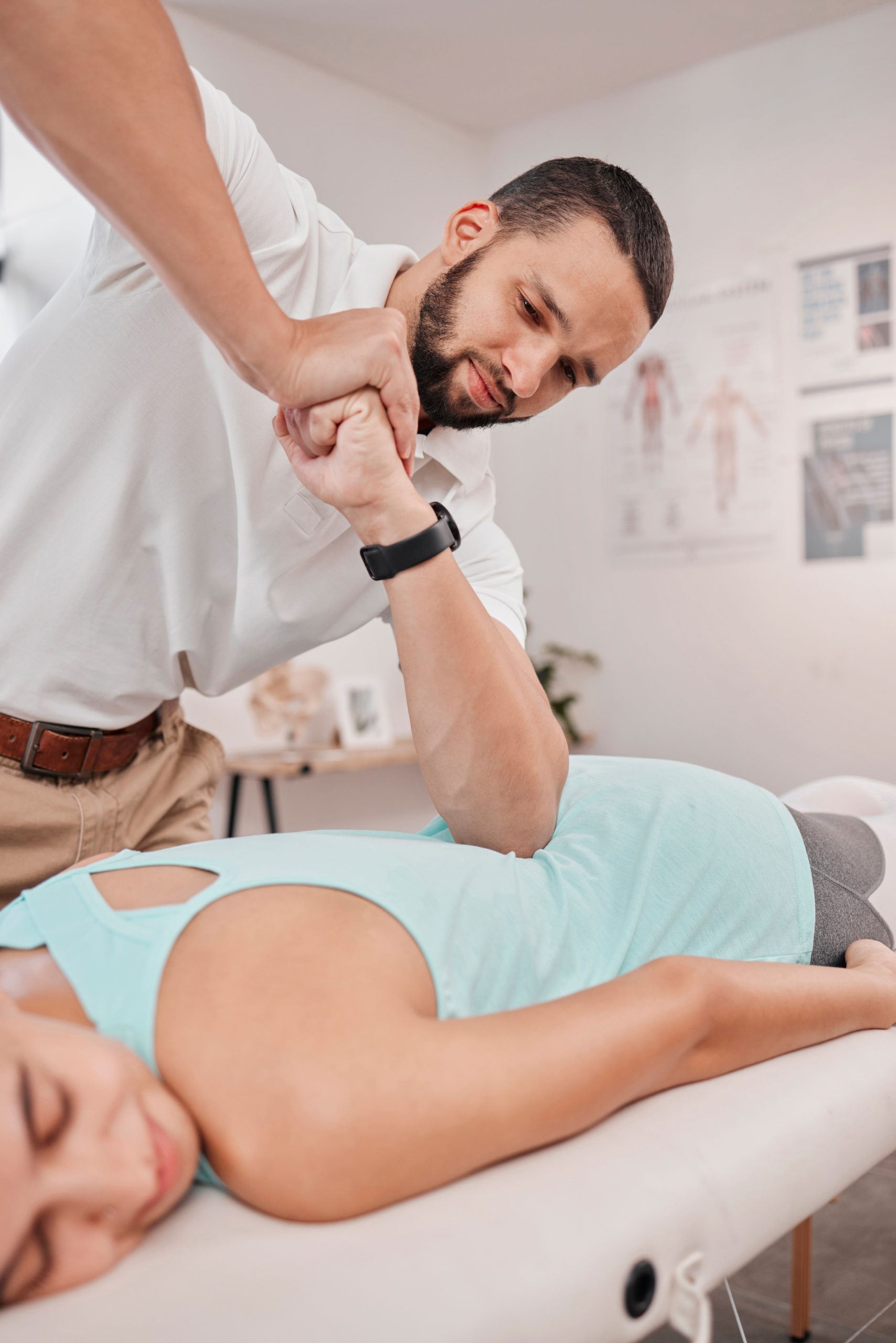 a man stretching his back