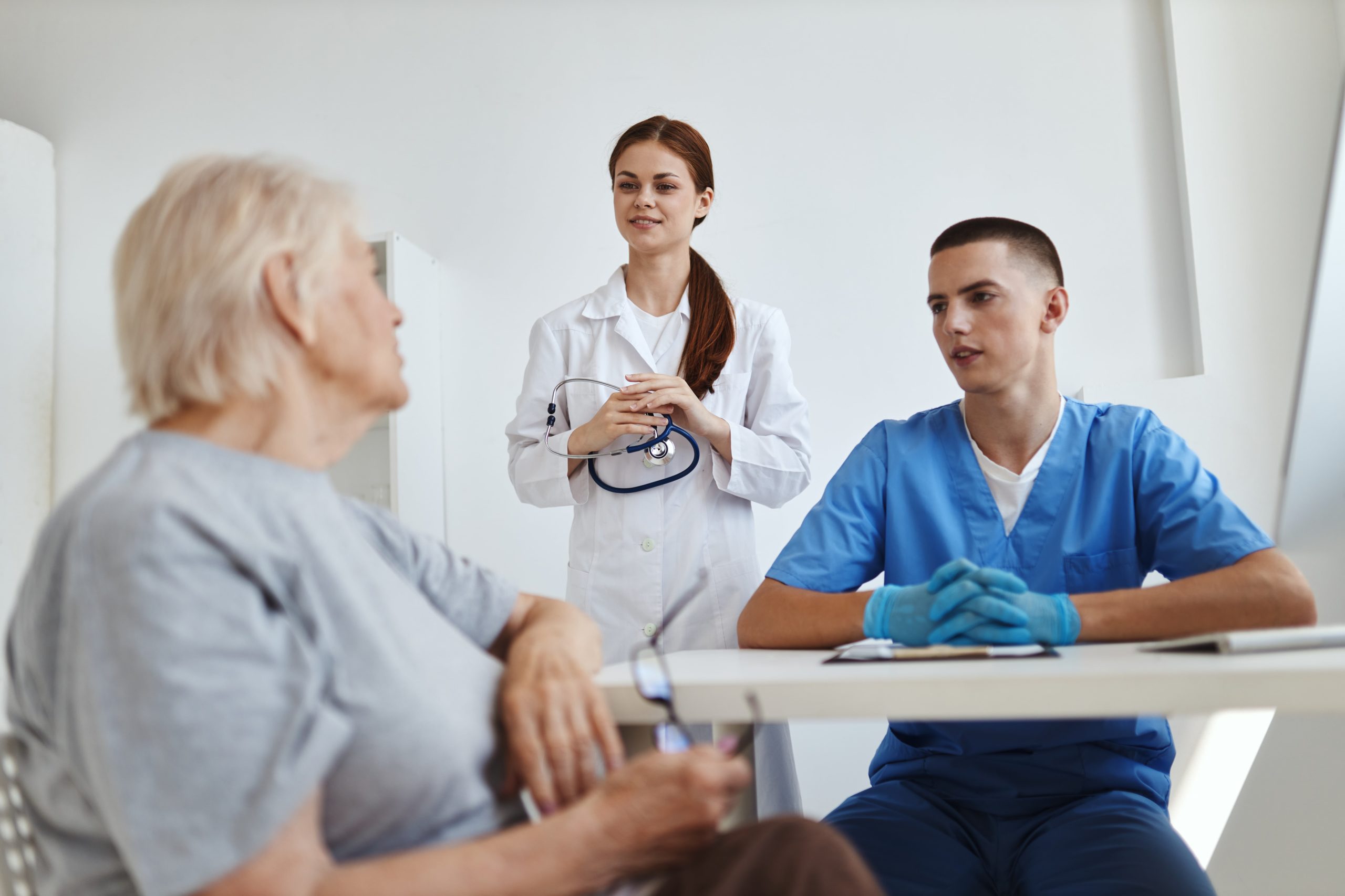 a group of people in medical uniforms