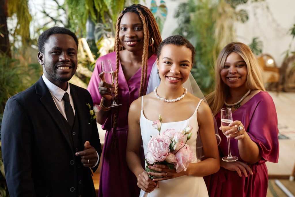 a group of people posing for a photo